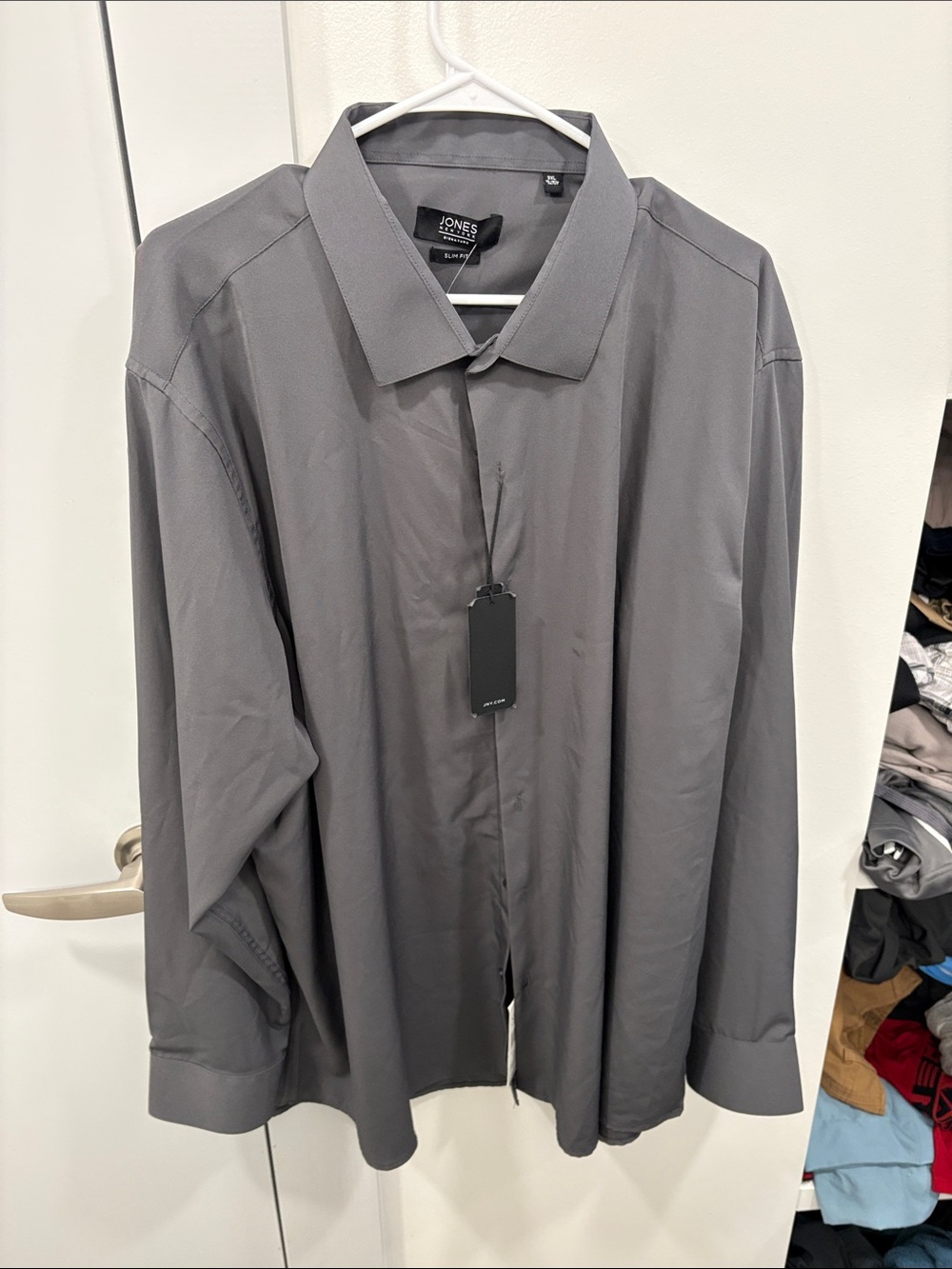 Jones New York Gray Long-Sleeve Button Shirt